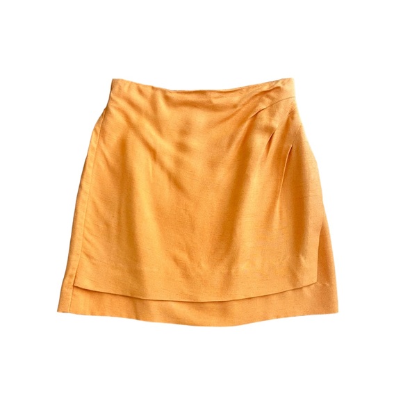Vintage Yellow Mini Wrap Skirt - Picture 1 of 4